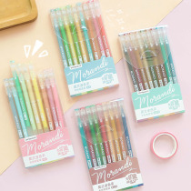 Morandy Metal Flash Pearl Student Pearl Color Curry Fluorescence 12 color marks pen flash paste paint pen