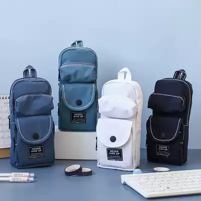 ins net red simple school bag modeling pencil bag Cute stationery bag large capacity male and female students pencil bag storage box