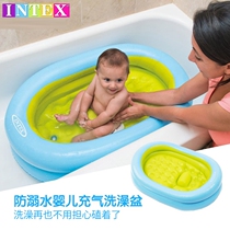 INTEX baby inflatable shower tub thickened baby tub to sit reclining newborn toddler folding bath tub anti-kowtow