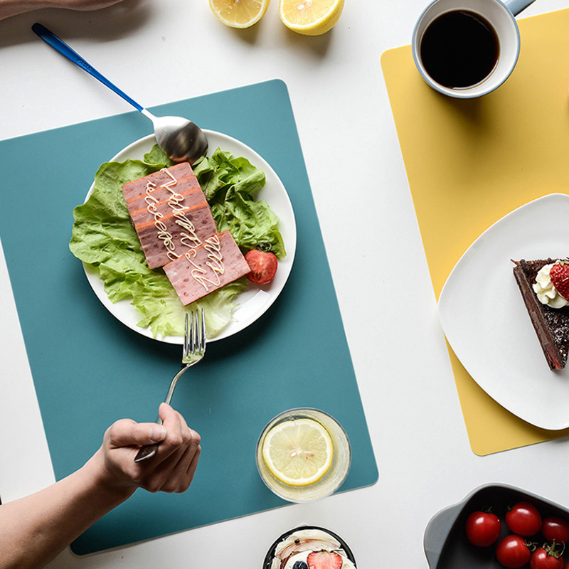 Large children's rectangular desk pad silicone soft meal pad kitchen anti-slip pad waterproof oil and oil pad