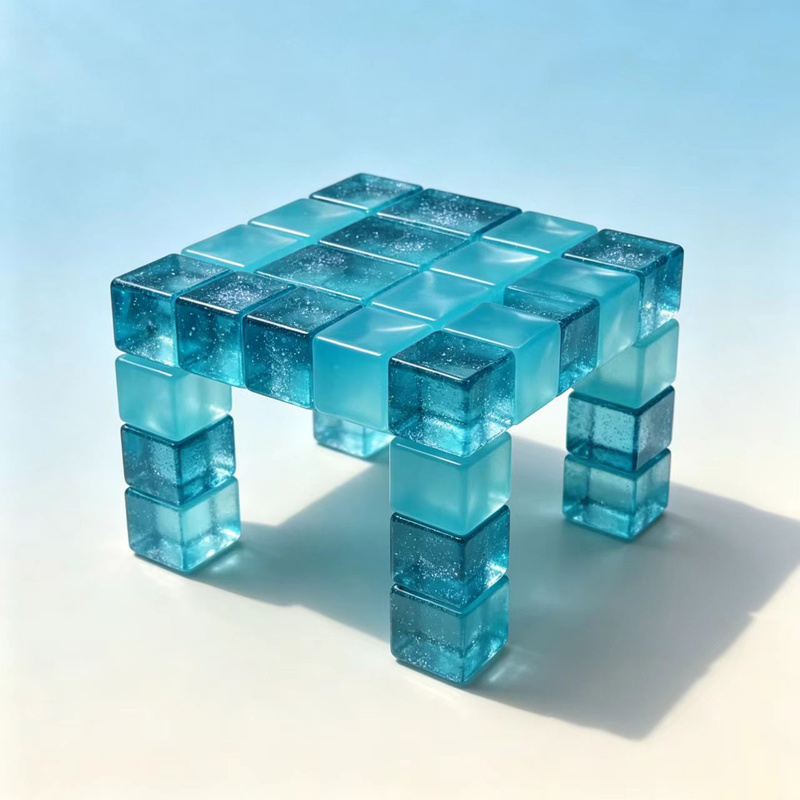 Single Wish New Sky Blue Transparent Blue Pearlescent Blue Ice Cube 50% Chance (1 Pack of 4)