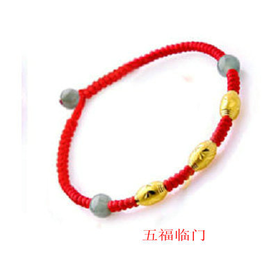 Năm sinh dây đỏ vòng chân nữ 18k vàng đỏ dây ác linh hồn chống đàn ông nhỏ và phụ nữ chuyển hạt đỏ vòng chân đôi vòng chân cá chép nữ