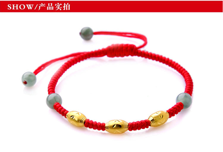 Năm sinh của dây chuyền vàng đỏ vòng chân nữ dệt tay tội lỗi dây đỏ chuyển hạt đơn giản gợi cảm lễ hội xuân xuân lắc chân vàng trắng