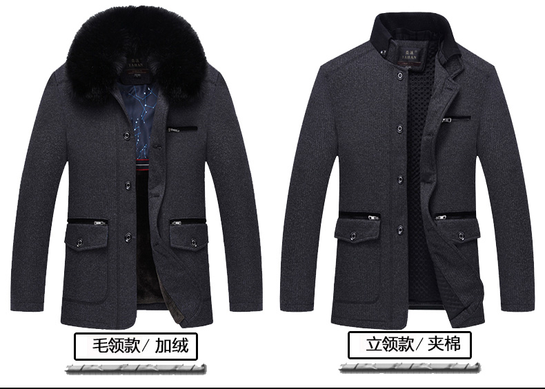 2019 cha mới xuân 40-50 tuổi áo khoác nam trung niên 60 trung niên cộng với áo khoác nhung dày nam - Mùa xuân áo sơ mi nữ trắng