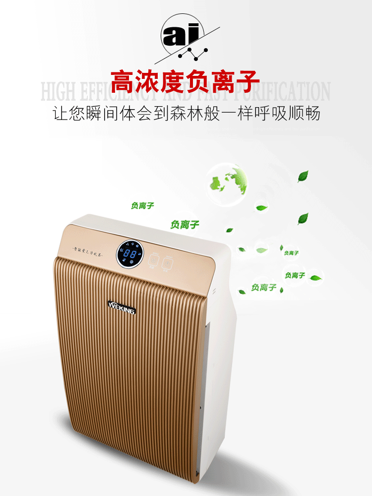 Máy lọc không khí thông minh Hộ gia đình ngoài khử khí formaldehyd Máy lọc khói PM2.5 thanh oxy ion âm máy lọc không khí ozone qg01
