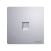 Delixi telephone line socket panel 86 type weak current socket junction box wall silver switch panel telephone socket