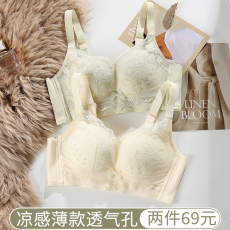 Бюстгальтер 夏季薄款内衣女士透气小胸聚拢上托收副乳调整型无钢圈蕾丝文胸罩 Philippine Ziting