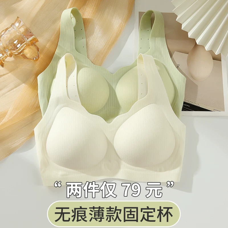 Underwear, wireless bra, thin bra top, plus size