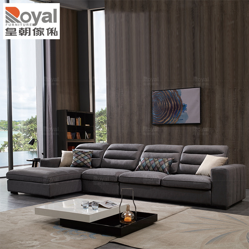 ROYAL furniture suede fashion fabric sofa living room complete furniture QJLS9001