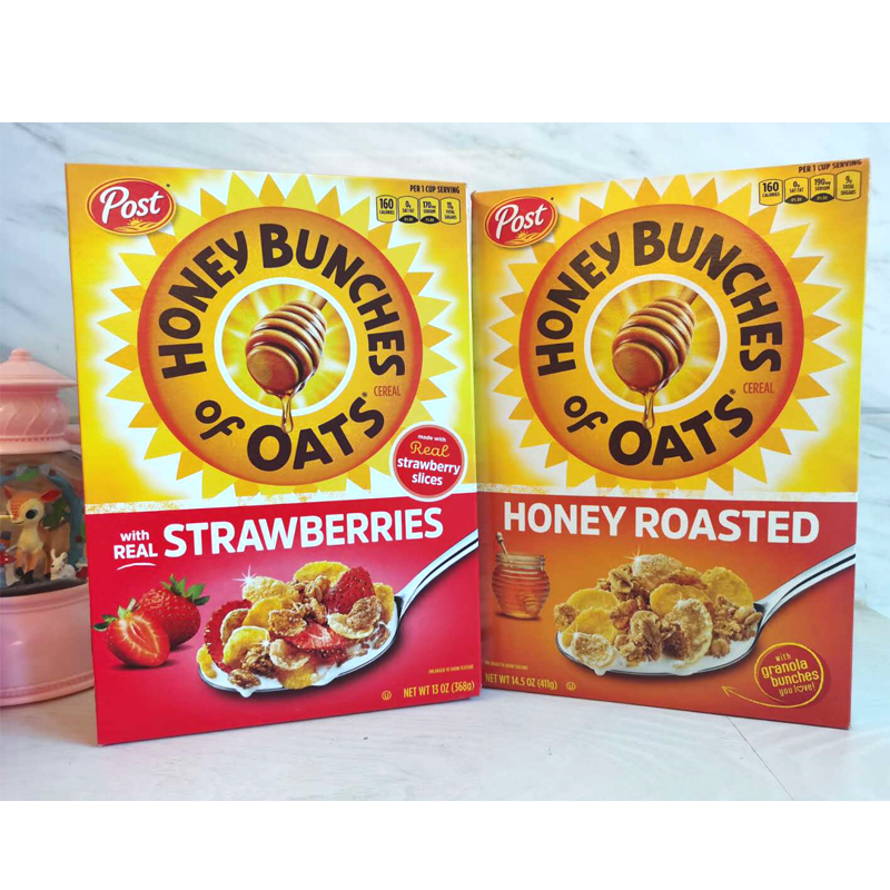 American Post Honey Almond Strawberry Breakfast Cereal Post Honey Bunches Of Oats