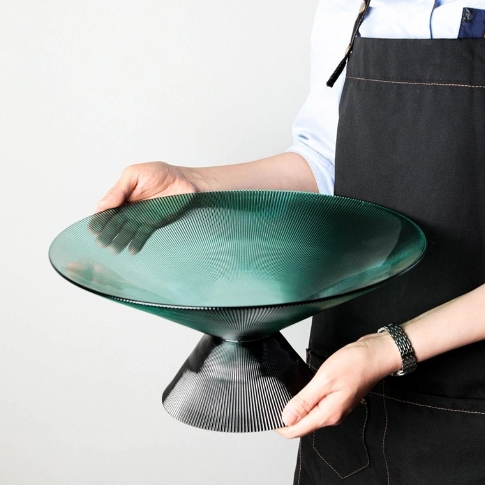 2021 new modern net red glass fruit pan front desk light extravagant high-end living room home creative candy tray