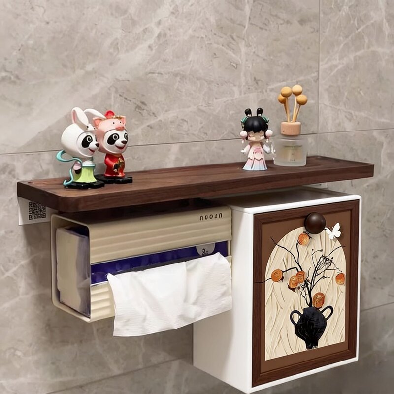 Medieval-Style Toilet Side Sanitary Napkin Storage Box, Bathroom Tissue Box, Wall-Mounted Toilet Paper Holder