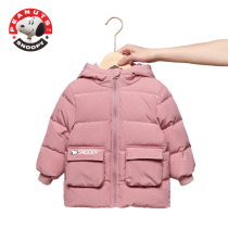 Snoopy childrens thickened down jacket boys and girls infants and young childrens childrens foreign style jacket off-season clearance