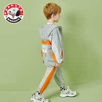 SNOOPY Snoopy Baby Sports Boys Sweater Sweater Pants Middle and Small Childrens Sweater Suit Off-season Breaking Code Clearance