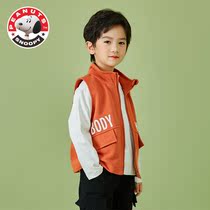 Snoopy Flagship Store Childrens Childrens Boys Spring and Autumn Vests Girls Boys Wear Vests Infants and Babies