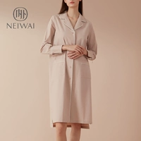 NEIWAI bên trong và bên ngoài ladies bông màu điểm dài tay nightdress đồ ngủ nhà dịch vụ thoải mái và giản dị đầm nhung đẹp