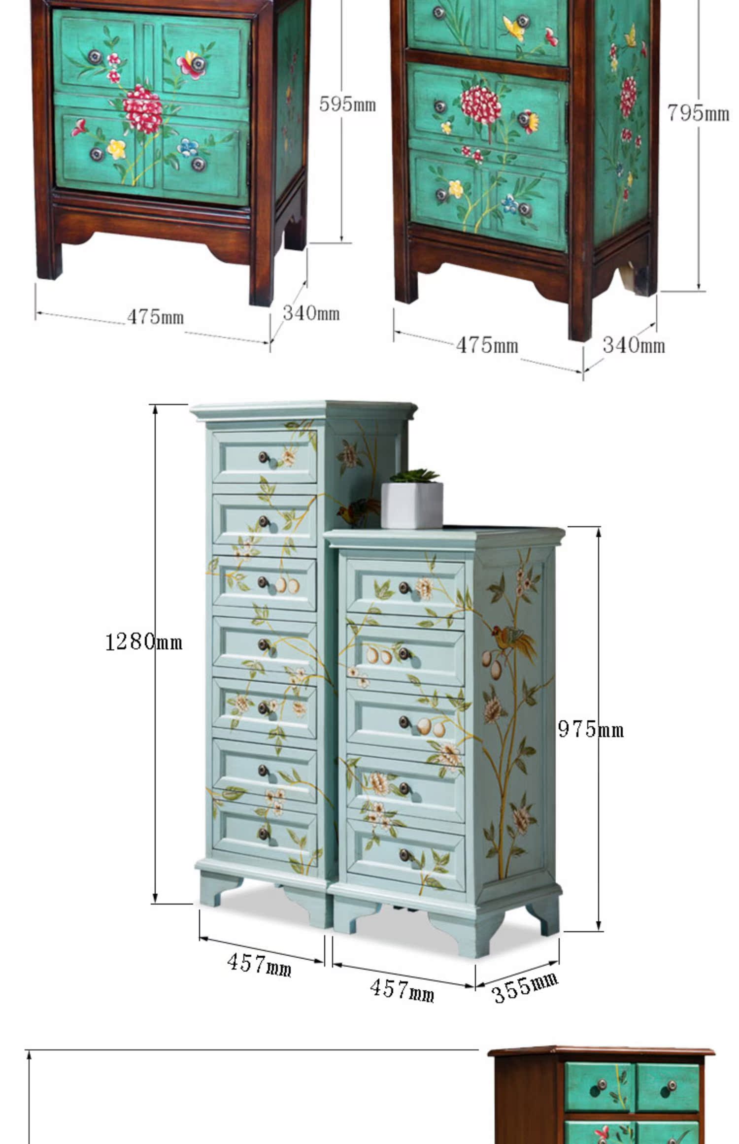 Nước Mỹ tủ gỗ ngăn kéo tủ góc châu Âu tủ cổ đồ nội thất phòng ngủ đầu giường bàn đa năng tủ khóa - Buồng tủ giày giá rẻ