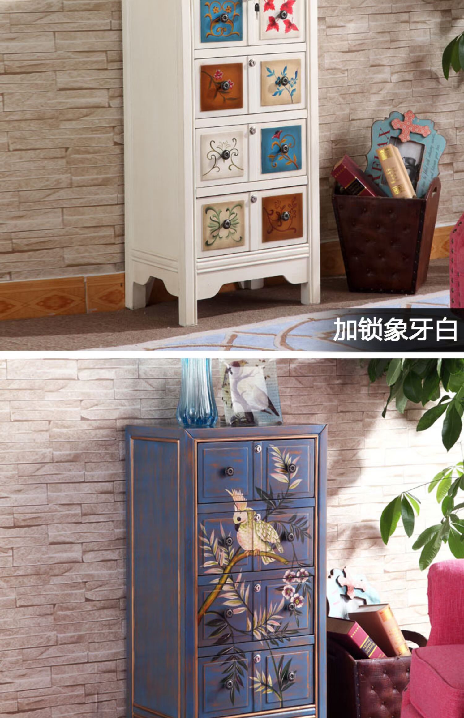 Nước Mỹ tủ gỗ ngăn kéo tủ góc châu Âu tủ cổ đồ nội thất phòng ngủ đầu giường bàn đa năng tủ khóa - Buồng tủ giày giá rẻ