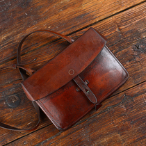 Switzerland 1939 World War II messenger bag Shoulder Full leather handmade file bag rrrl style Ameiks18