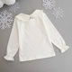 Spring and autumn winter girl baby bottoming shirt doll collar princess style plus velvet T-shirt lace big children's all-match top