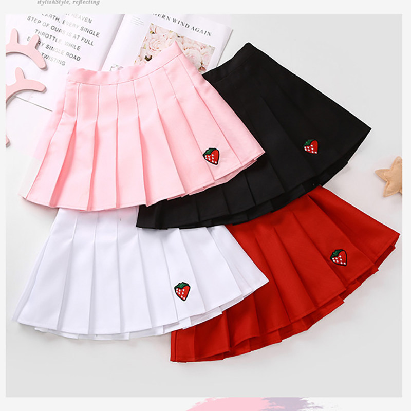 Children's Clothing 2023 New Girls Short Skirts Spring Autumn Girls Academy Wind Pleats Skirts for children Summer half-body skirts-Taobao