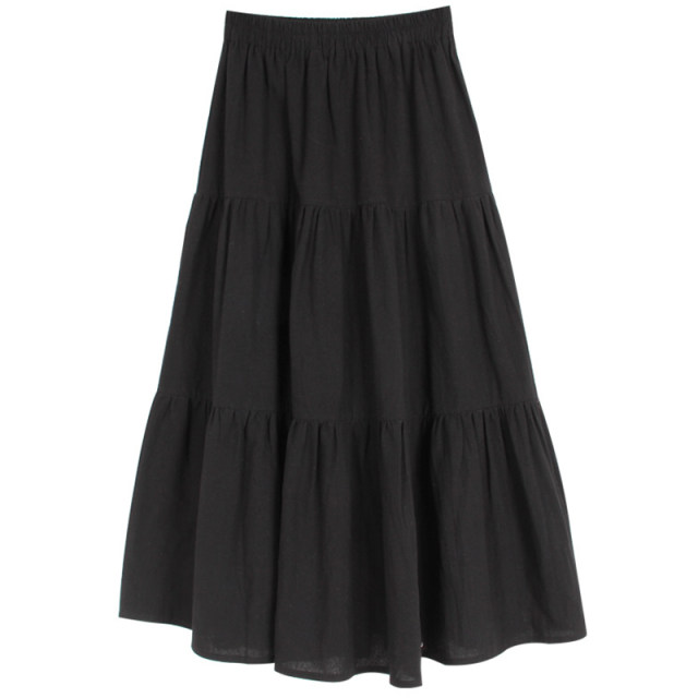 2022 spring and summer girls' ruffled skirts are thin and casual parent-child skirts, big children's stitching, large skirts, long skirts