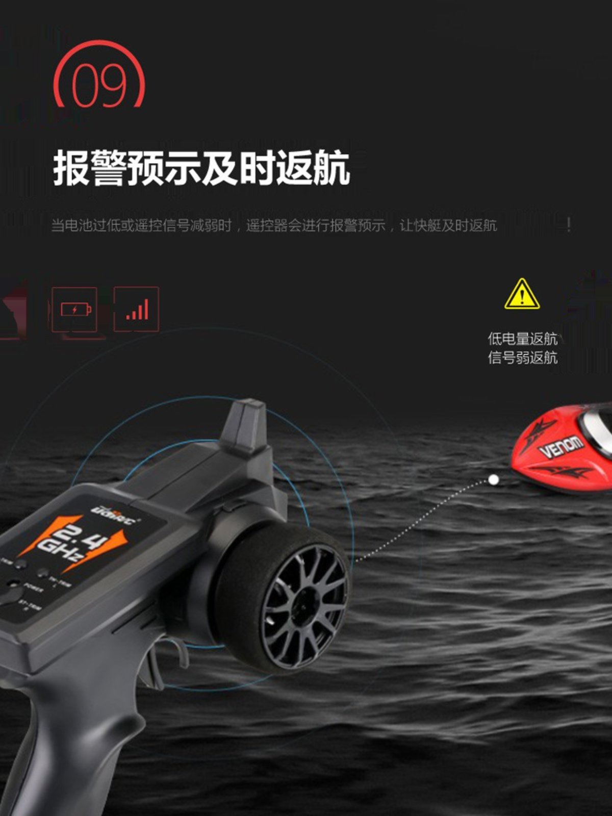 Youdi Children's Toy Rechargeable Large Remote Control Boat Waterproof High-Speed Speedboat Can Be Launched into the Water Ship Model for Boys