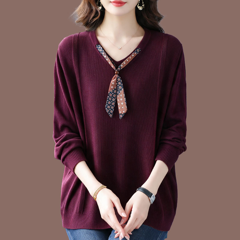 Elegant Lady Short Fashionable Wool Sweater Outerwear Autumn Winter Plus Size Loose Knitted Base Shirt Elegant Lady Short Fashionable Wool Sweater Outerwear Autumn Winter Plus Size Loose Knitted Base Shirt