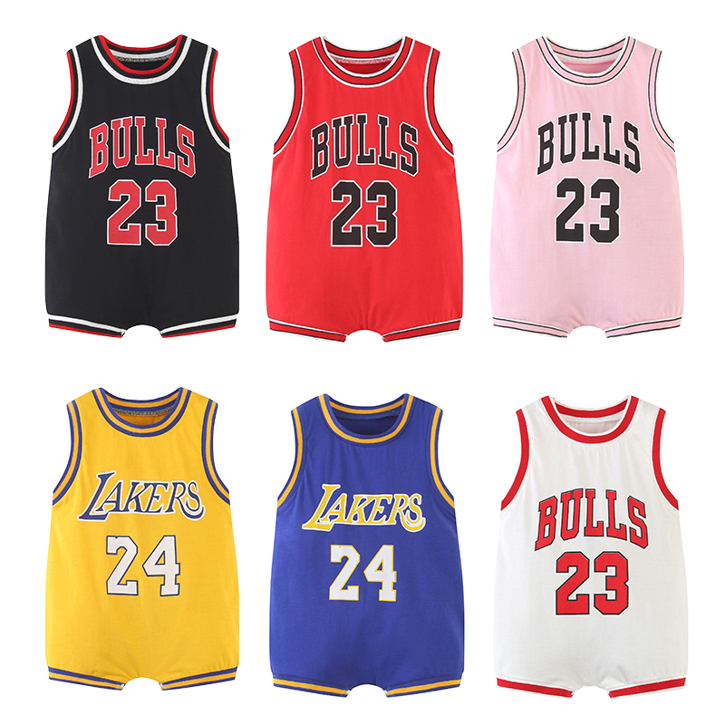 Baby Jumpsuit Summer Outfit Unisex Sleeveless Vest Short Romper Baby Basketball Outfit Newborn Sportswear Romper Summer
