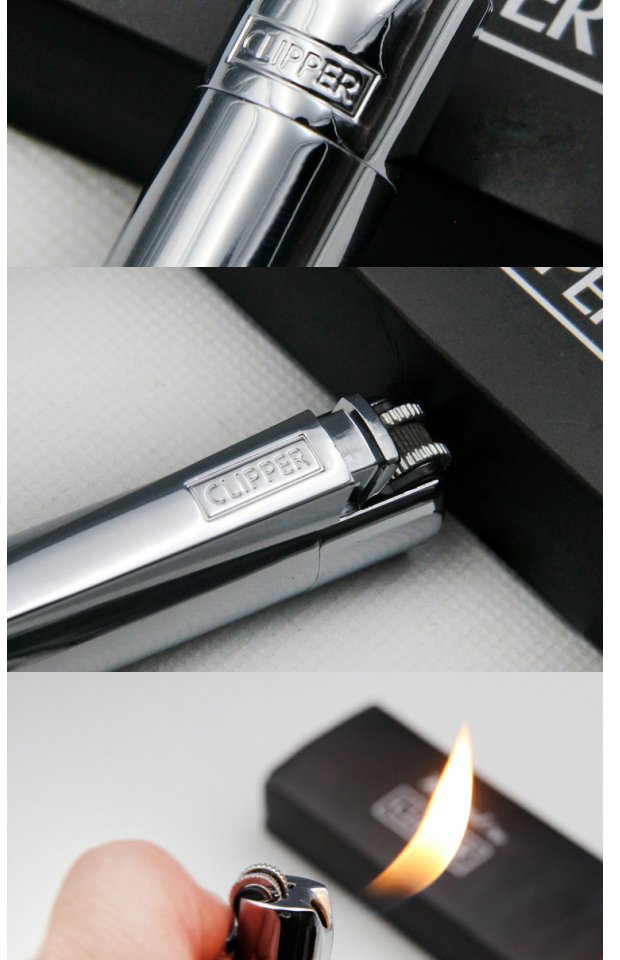 Bật lửa ống nghiêng nghiêng CLIPPER có thể là bánh xe Flint Flint có thể được lấp đầy với hộp quà nhẹ hơn kim loại lửa thế giới bật lửa