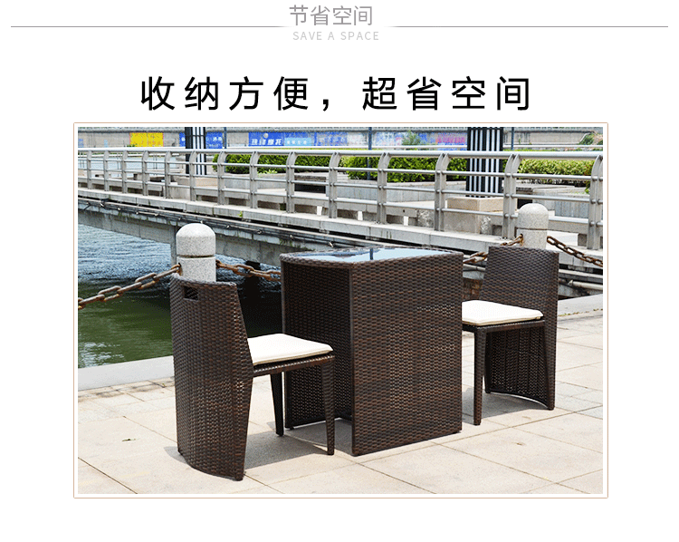 Bàn ghế ban công sân vườn giải trí ngoài trời bàn ghế mây bàn cà phê ba mảnh ngoài trời khách sạn bàn ghế mây - Bàn ghế ngoài trời / sân bàn ngoài trời