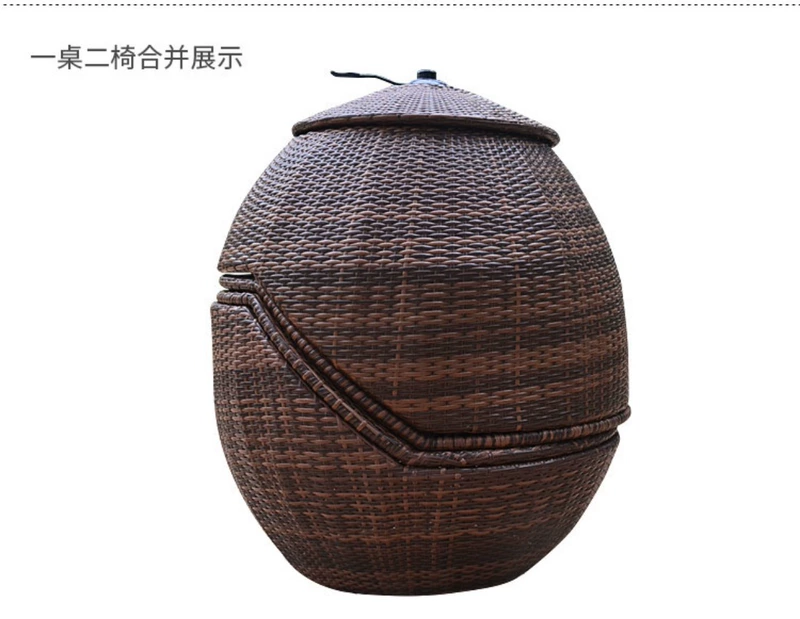 Bàn ghế ban công ghế mía bàn cà phê ba bộ ngoài trời giải trí ngoài trời đồ nội thất ghế mây năm bộ kết hợp ghế mây sáng tạo - Bàn ghế ngoài trời / sân bàn ghế ban công