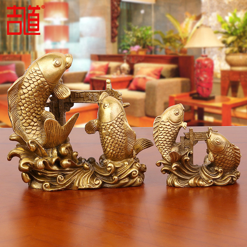 JiRo copper carp fish jump longgate fitting year with fish carp jump dragon door Joe relocated to open the 