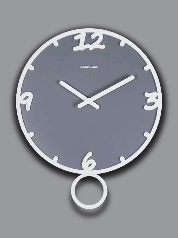 GeekCook modern minimalist Japanese Nordic ins personality fashion creative wooden ultra-quiet swing clock wall clock
