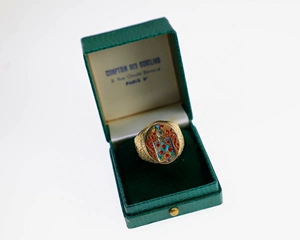 Значок, кольцо, эмаль, 1939 года, сова