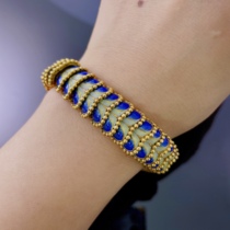 LG1593Retro period 18K gold enamel snake bracelet owl logo two-tone gold