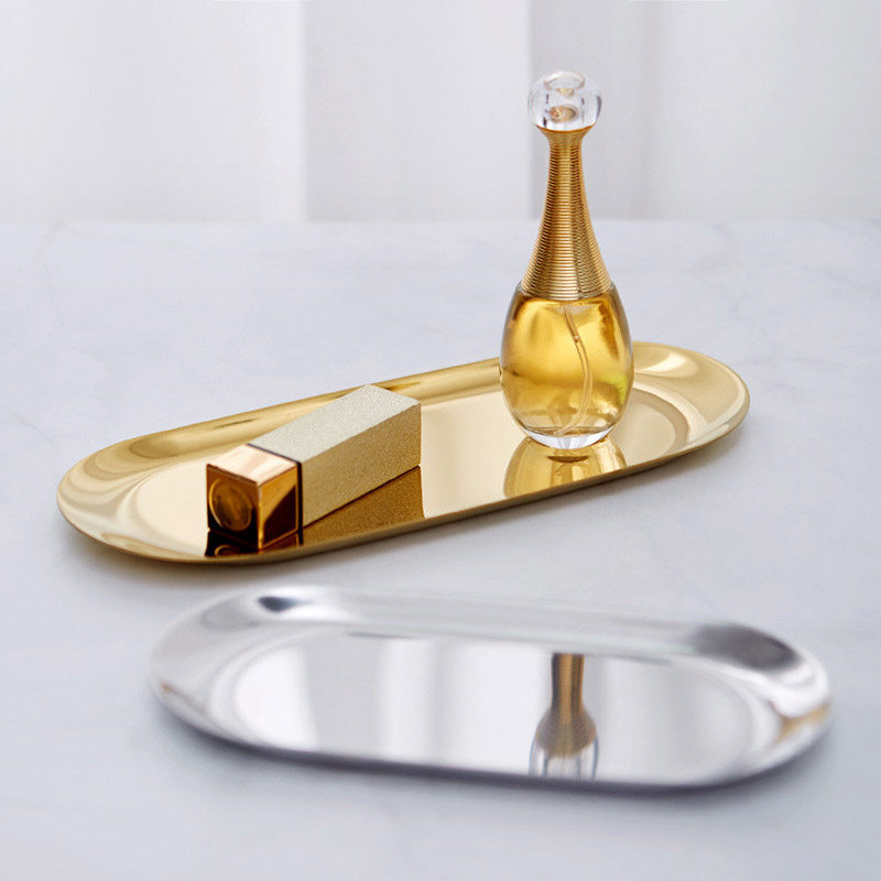 Gold silver tray Nordic wind photography swing piece cosmetic jewelry shoot and photography props