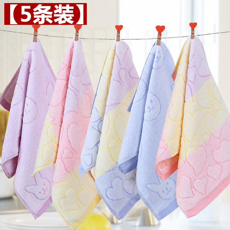 Towel Pure Cotton Cartoon Wash Face Home Children Male and female towel baby soft absorbent with no sweater full cotton small face towels