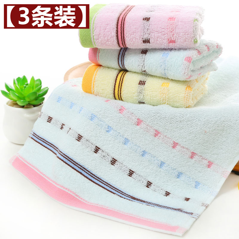 Pure cotton cartoon towel 3 packs cute absorbent face towel cotton children's face wash small towel soft children's towel