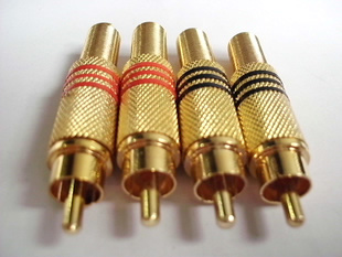 RCA gold - plated lotus plug Audio video AV signal audio plug seat Lotus line