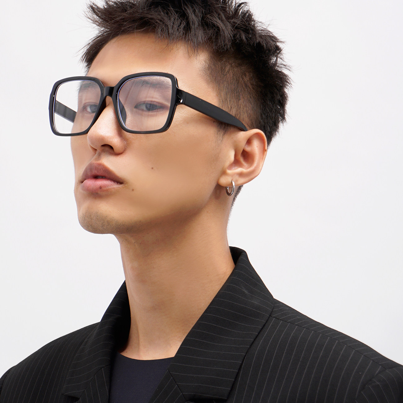2022 New Products Korea Personality in Face Little Black Retro Trendy 100 Hitch Blue Light Nearsightedness Male Tide Eyeframe