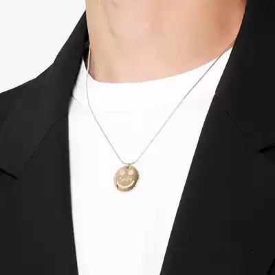 2020 new original design does not fade transfer good luck smiley face do not fade short men and women same golden necklace