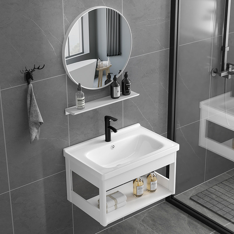 Washbasin Cabinet Composition Makeup Dressing Room Ceramic Wash Basin Wash Terrace Pool Balcony Simple small family type hanging wall type face basin