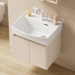 Honeycomb Aluminum Small Apartment Bathroom Cabinet Washbasin Cabinet Combination Bathroom Ceramic Integrated Deepened Washbasin Washbasin