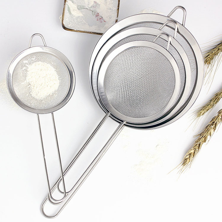 Flour Screen 30 Mesh Ultra Fine Baking Tool Stainless Steel Handheld Filter Flour Sugar Cream Cocoa Rag Tea Powder