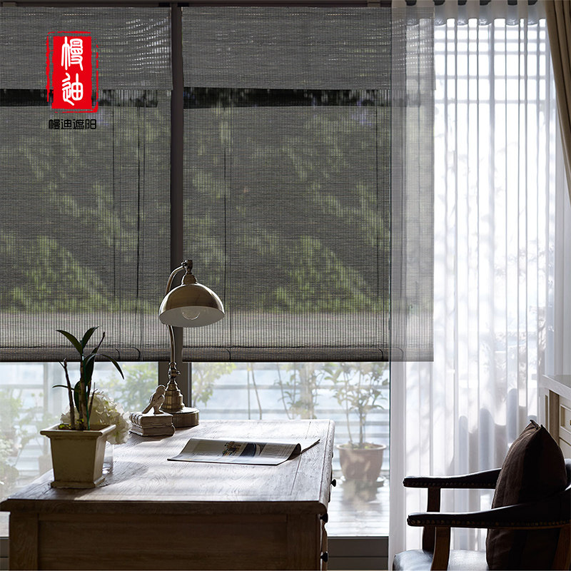 Mantle custom fine bamboo curtain roller shutter curtain bamboo blinds shading through view partition Zen tatami retro day style