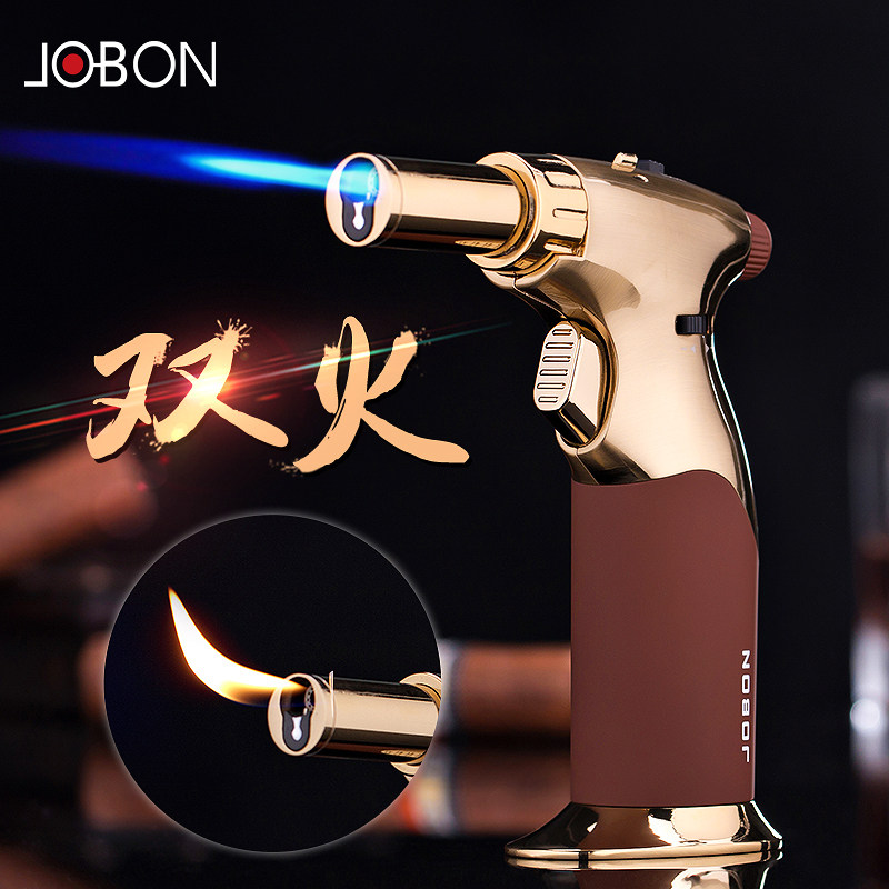 Mid-Bang Windproof Spray Fire Gun Lighter Inflatable High Temperature Straight Punch Welding Gun Point Moxibustion Cigar Special Gas Ignitor