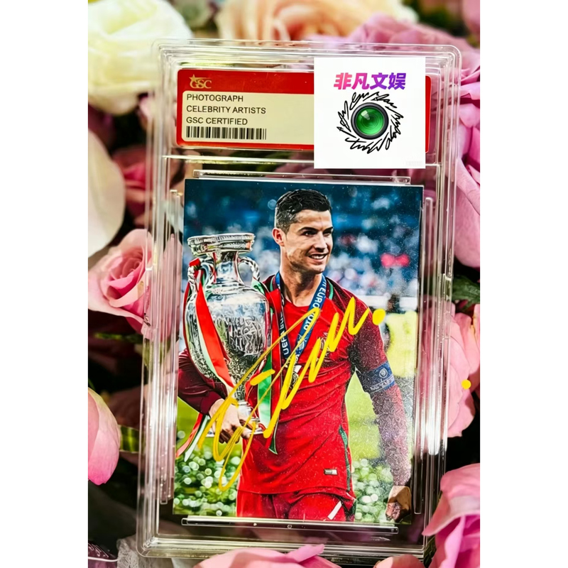 Football Star Cristiano Ronaldo 3inch Personally Signed Photo, Authentic Collectible Card, Fan Merchandise, Birthday Gift, Collectible