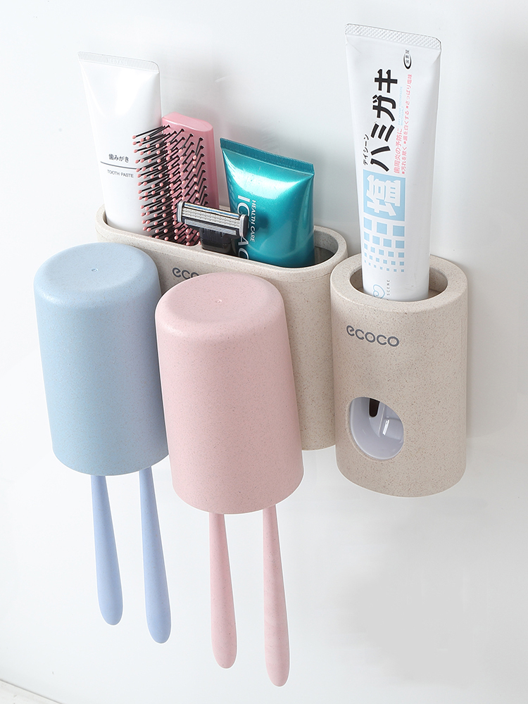 Toothpaste toothbrush shelf Automatic toothpaste dispenser Wall-mounted toothpaste holder Electric toothbrush holder Manual extruder