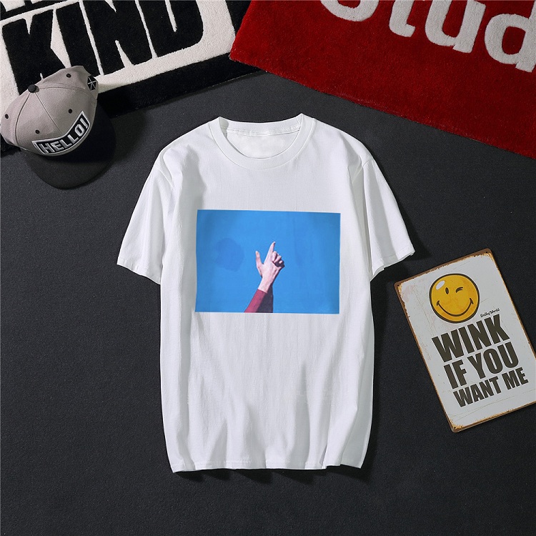 Triều thương hiệu mùa hè nam ngắn tay t-shirt nam cotton vòng cổ cộng với phân bón XL chất béo lỏng nửa tay áo sơ mi